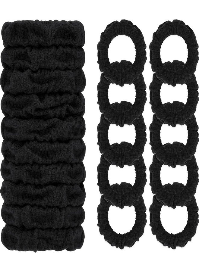 WantGor Hair Ties, Women 10PCS Hair Bands No Damage Elastic Scrunchies Seamless Ponytail Holders Hair Accessories Head Bands for Women's Thick Thin Hair (Black) - Image 1